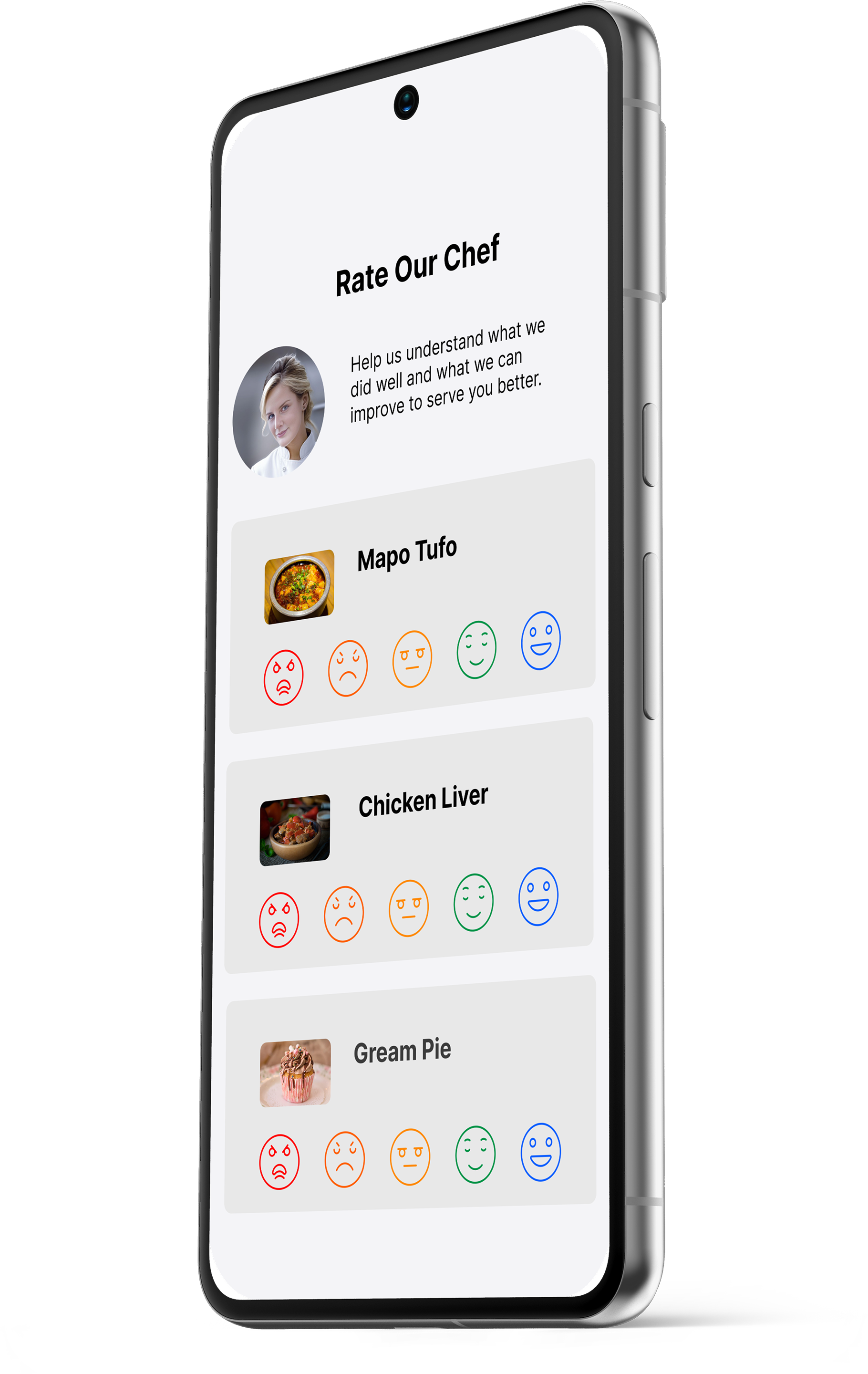 iPad mockup asking if the order came on time
